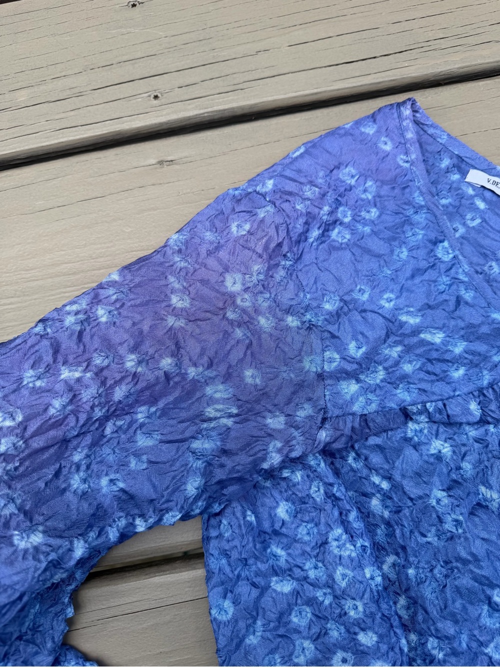 V.DE.VINSTER Blue Floral Tiered Maxi Dress size S - Picture 4 of 16